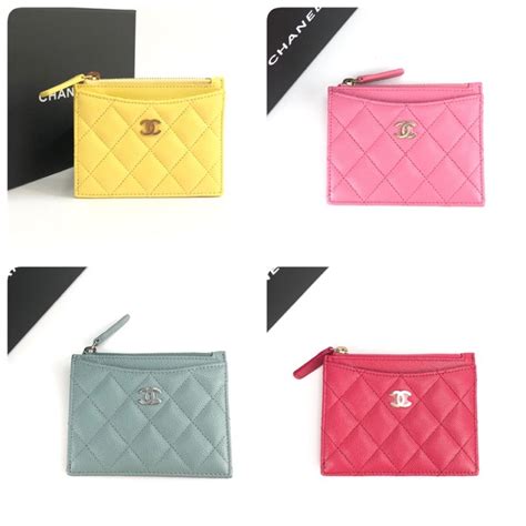 chanel card holder zip ราคา|ซองใส่การ์ดคลาสสิค .